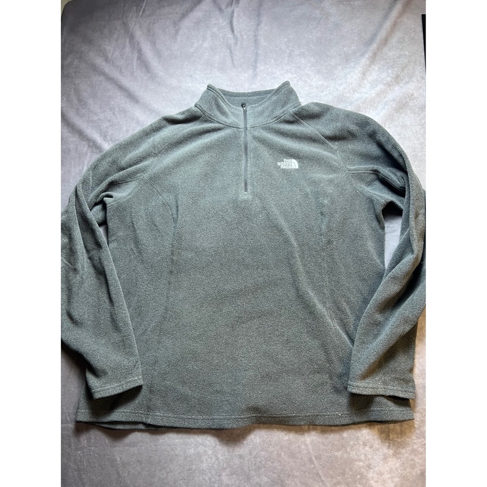 The North Face TKA 100 Womens Fleece XL Gray 1/4 Zip Pullover Mock Neck Sweater